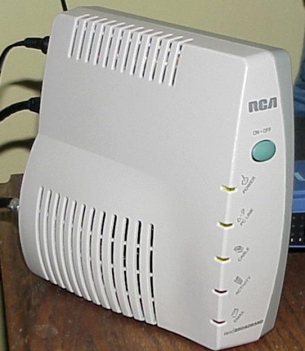 [Photo: RCA DSL modem]