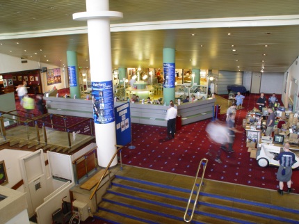 [Photo: Looking down from the balcony]