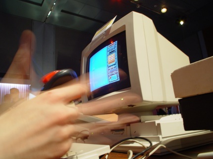 [Photo: Atari TT running Xenon]