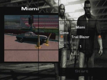 [Screen-shot: Driving Games menu]