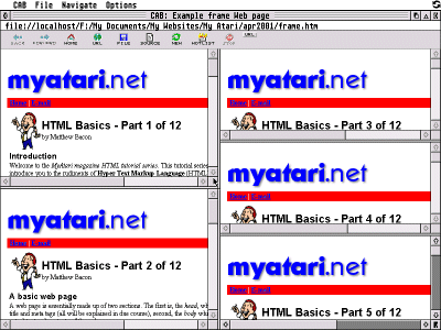 Screenshot of frames in action!