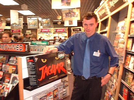 [Photo: Atari merchandise on sale in store]