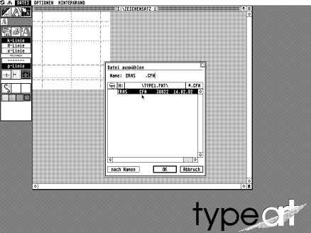 [Screen-shot: Typeart loading font]