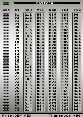 [Screen-shot: Pattern view]
